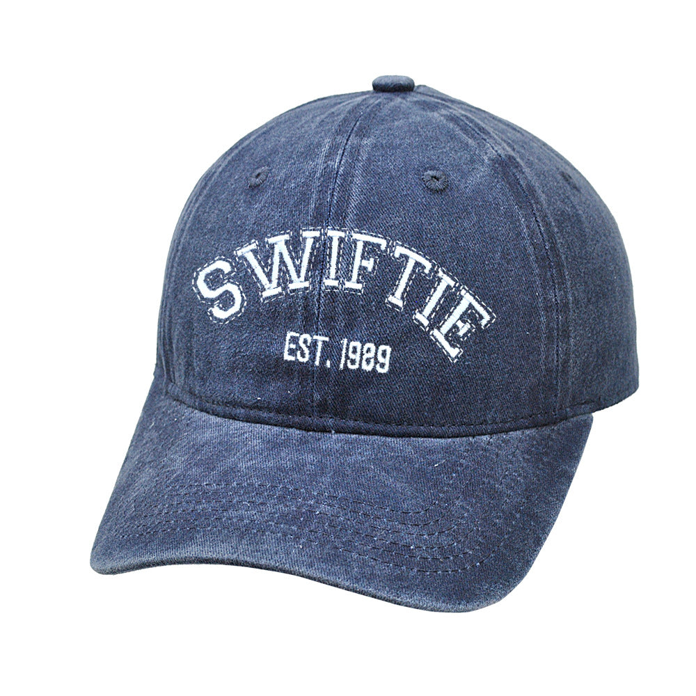 Letter Enbroidered Washed Simple Baseball Caps