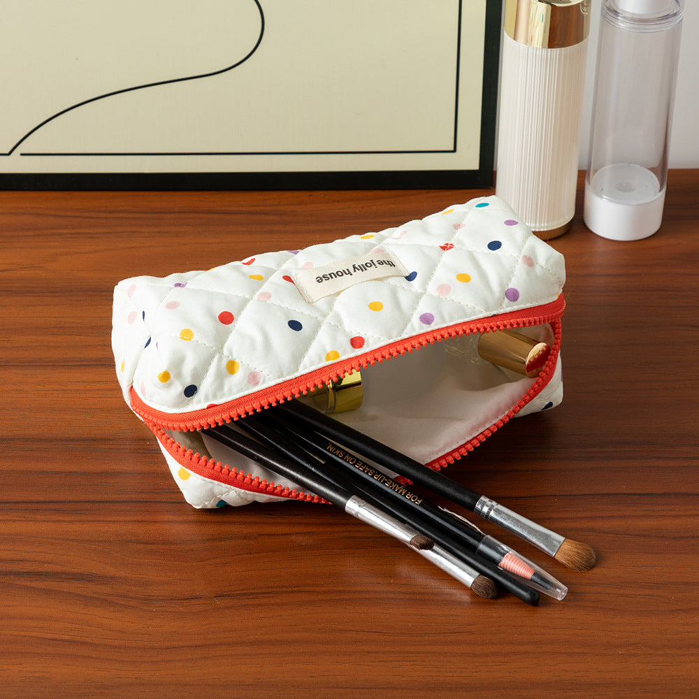 Cute Cartoon Colorful Dots Pencil Pouch