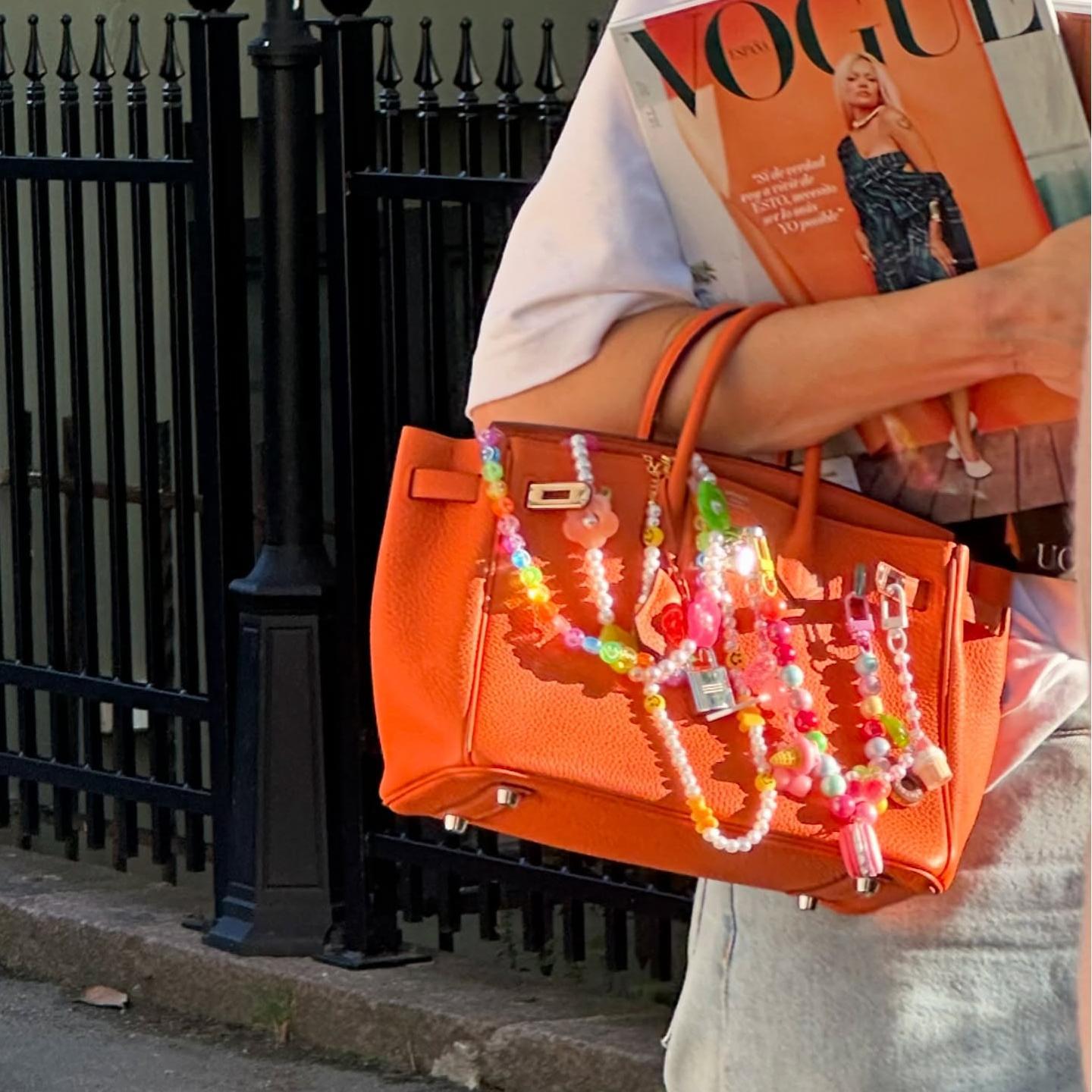 Cute Colorful Beaded Acrylic Keychain Bag Charm
