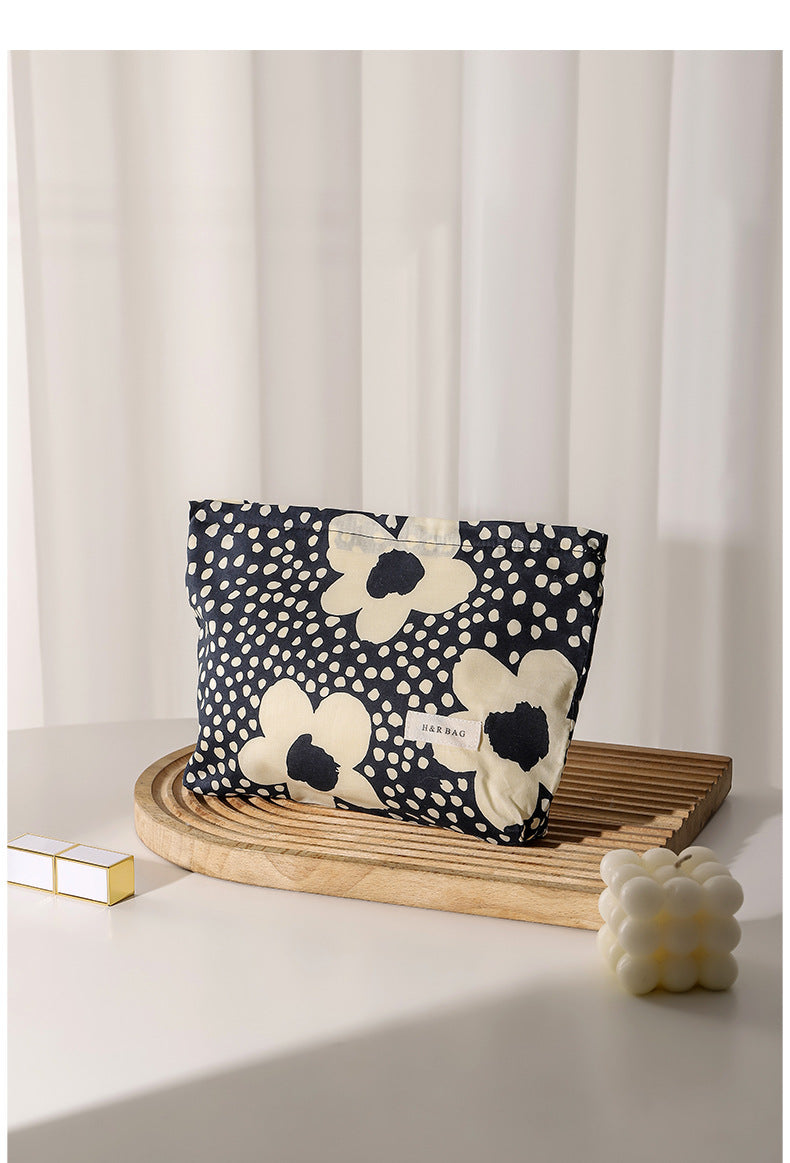 Colorful Floral Print Simple Cosmetic Bag