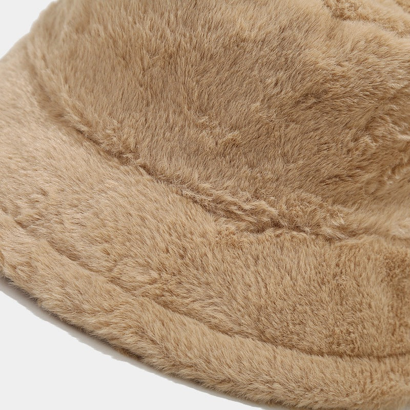 Simple Solid Color Thicken Winter Bucket Hat