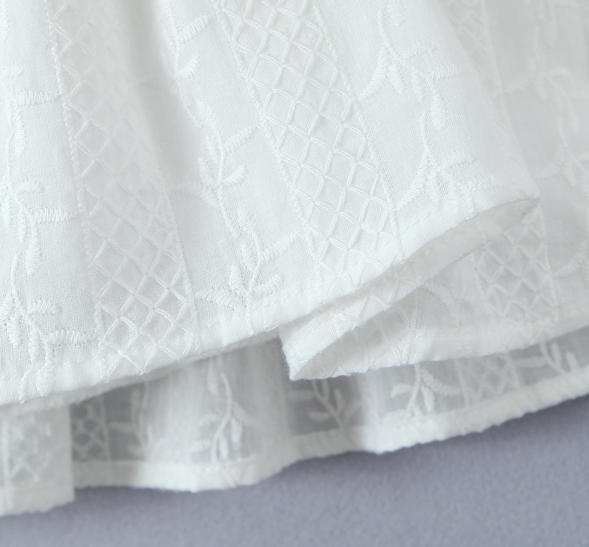 Solid Jacquard Square Neck Button-Up Mini Dress