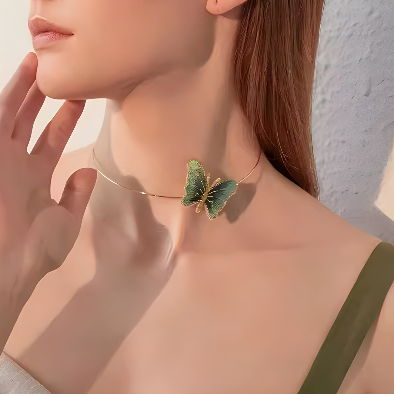 Embroidered Butterfly Elegant Simple Choker