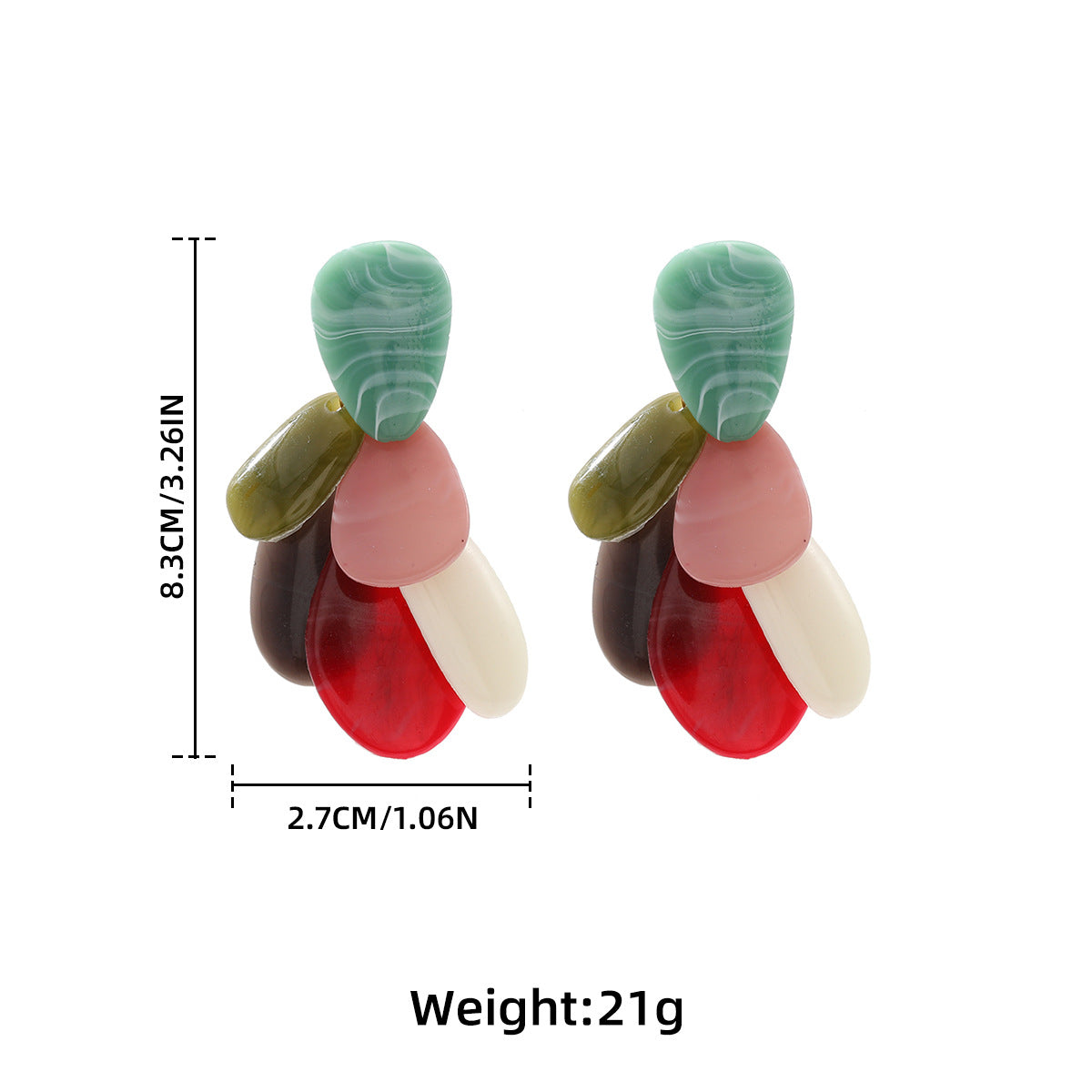 Color Block Geometric Splicing Stud Earring