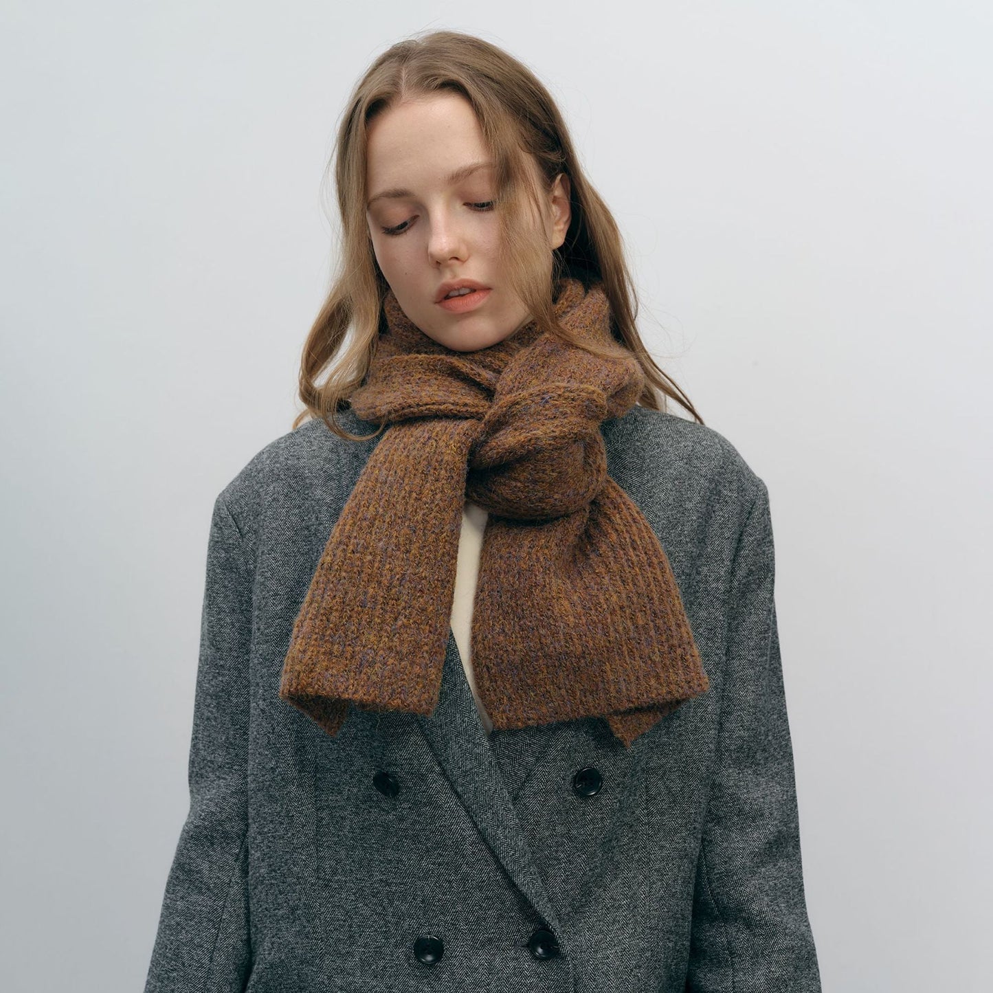 Solid Color Simple Knit Hats Scarves Set