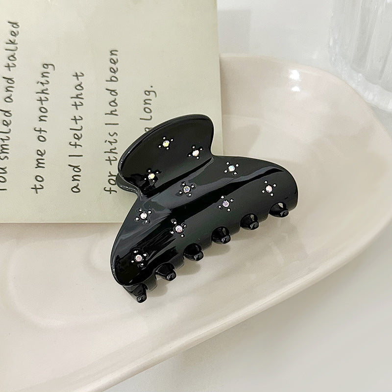 Solid Color Rhinestone Acetate Hair Claw