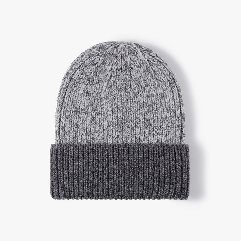 Spliced Color Block Knit Hat Simple Beanie