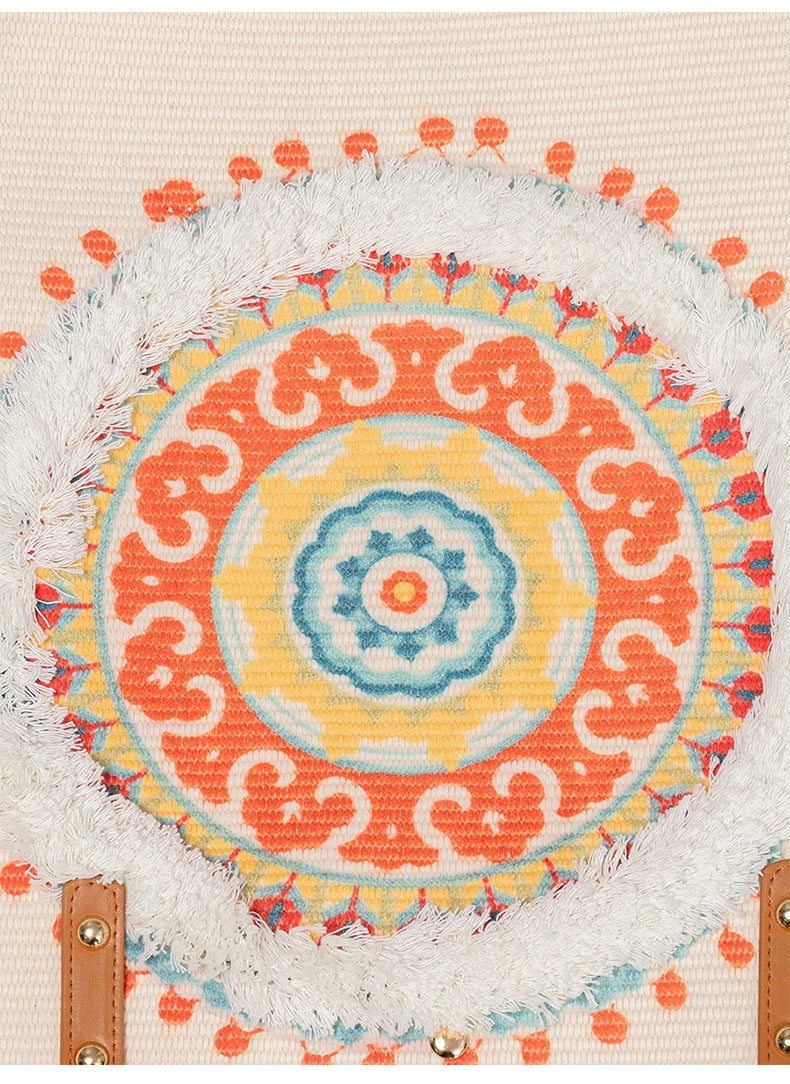 Tassel Print Tote Handbags