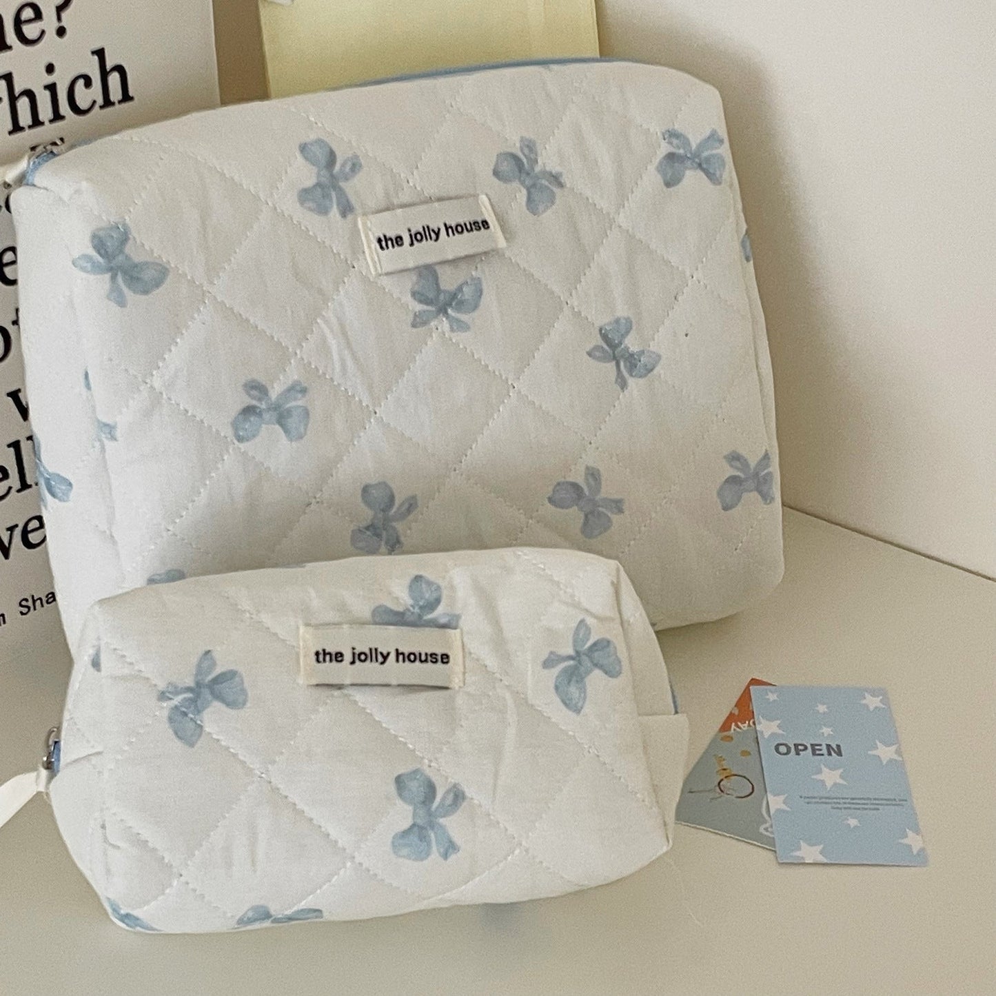 Bow Print Cute Portable Make Up Bag