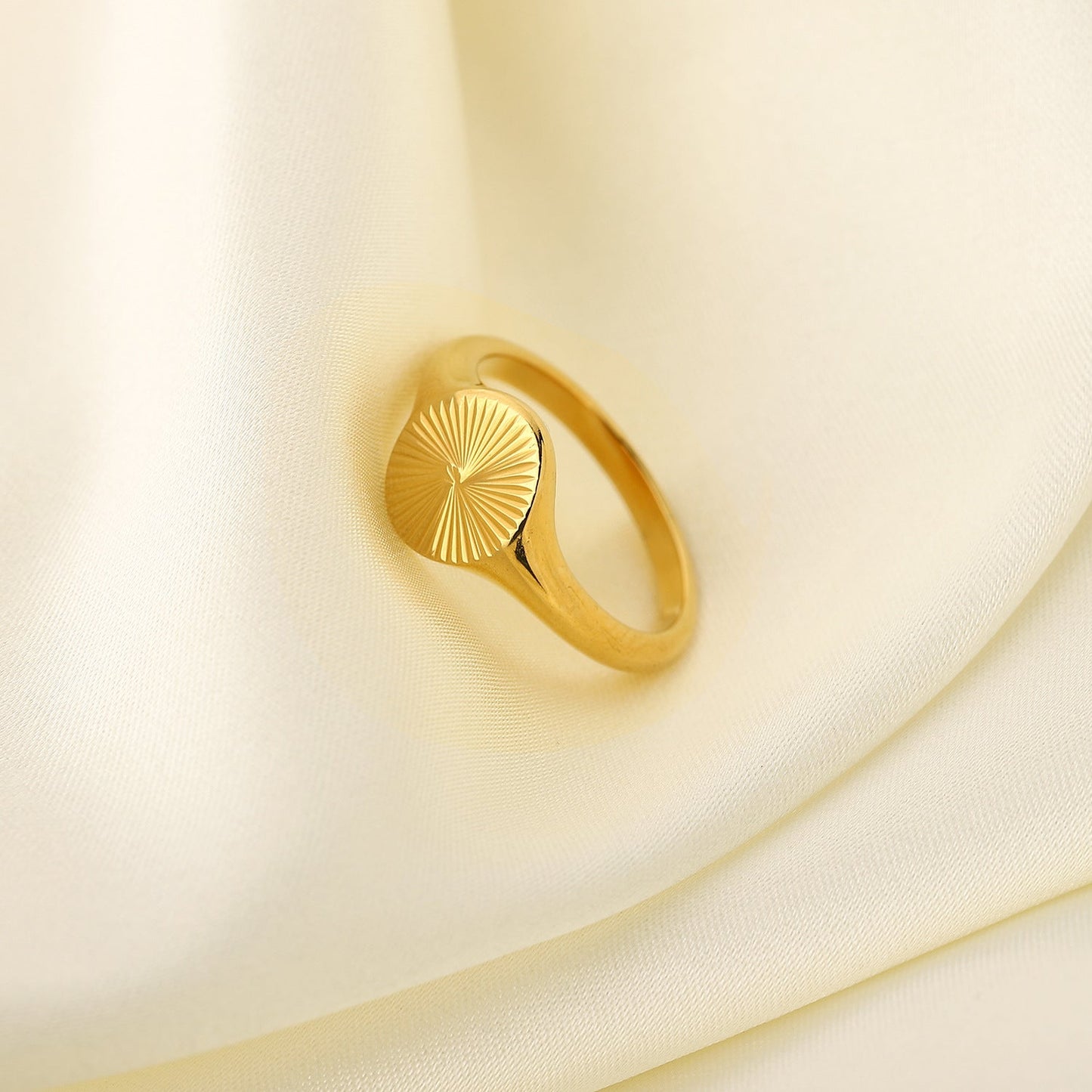 Gold Irregular Simple Wide Rings