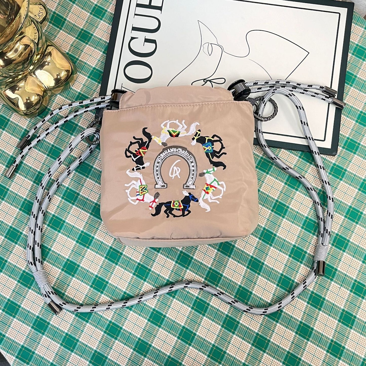 Mini Simple Embroidered Shoulder Bag