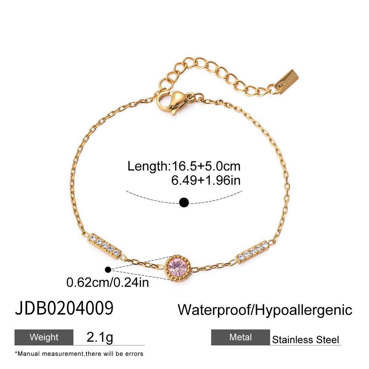 Gold Plated Charm Linked Chain Strand Bracelet