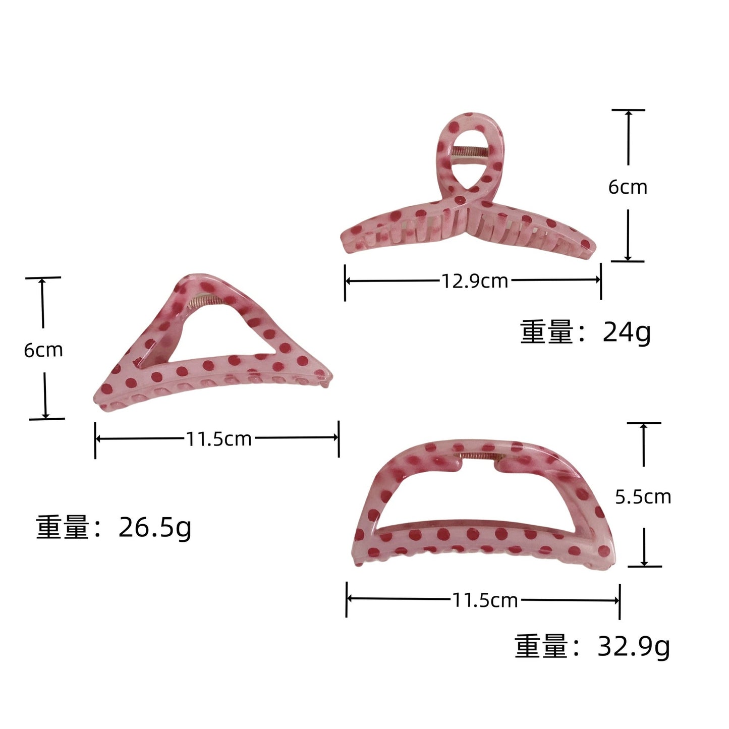 Cute Polka Dots Geometric Hair Claw