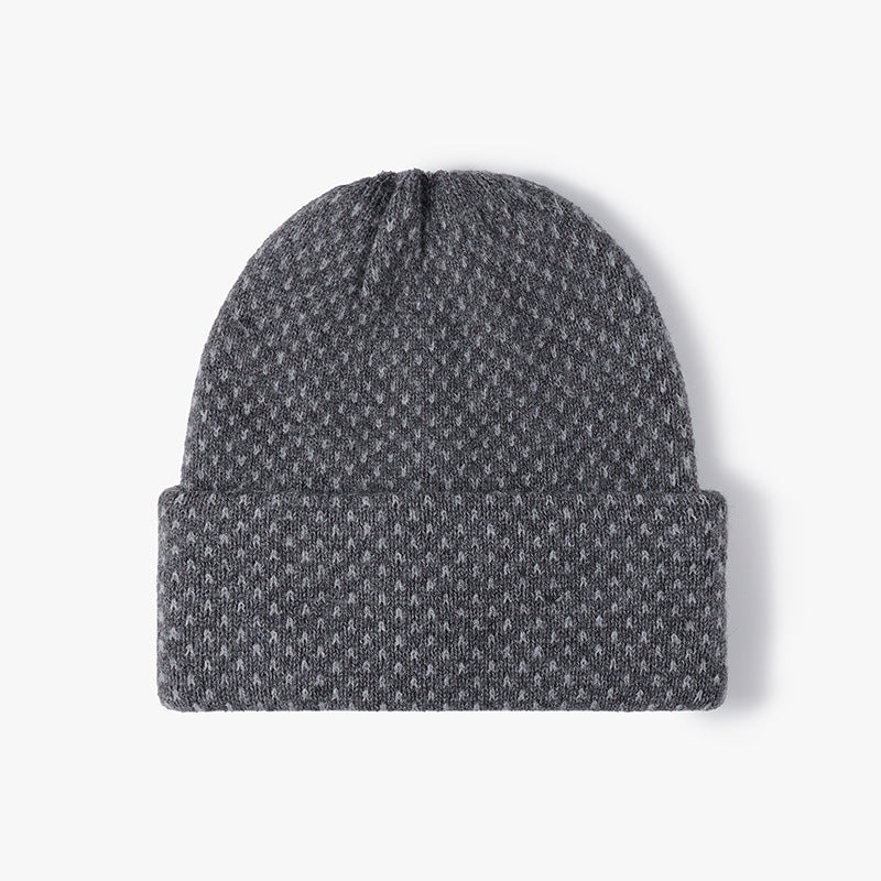 Polka Dot Knit Hat Padded Beanie
