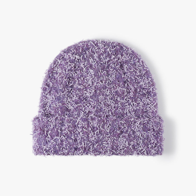 Soft Fuzzy Solid Color Thicken Knit Beanie