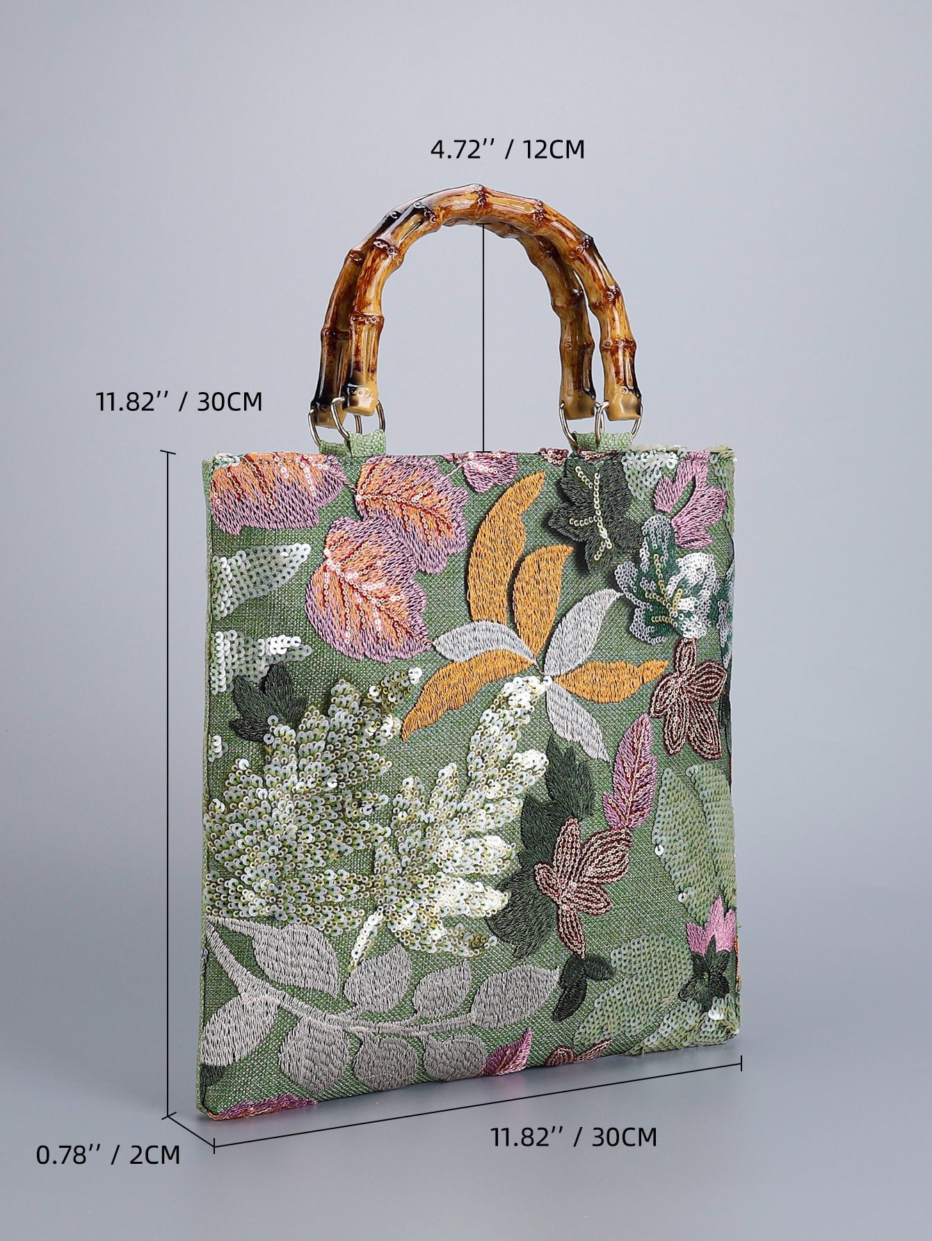 Retro Sequin Embroidered Tote Bag