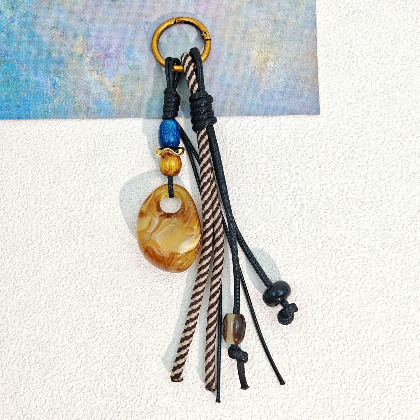 Casual Bohemian Bead Keychain Bag Charm