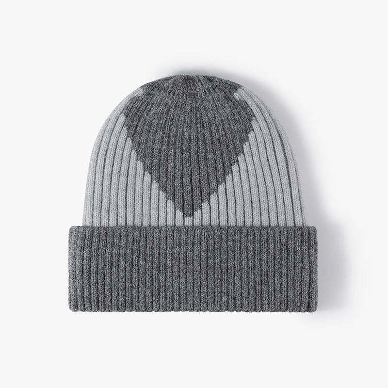 Color Block Love Jacquard Knit Beanie