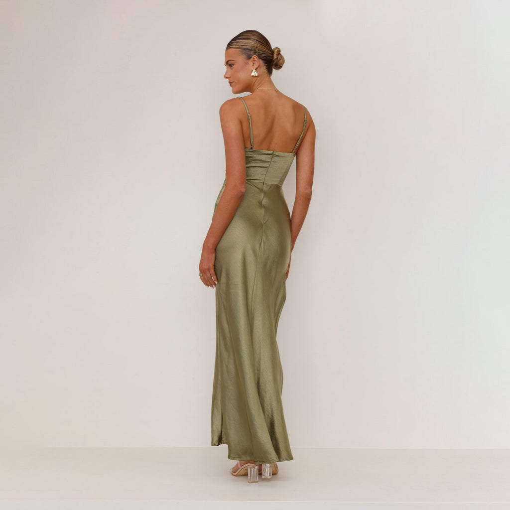 Sexy Backless Split Hip Wrap Maxi Dress