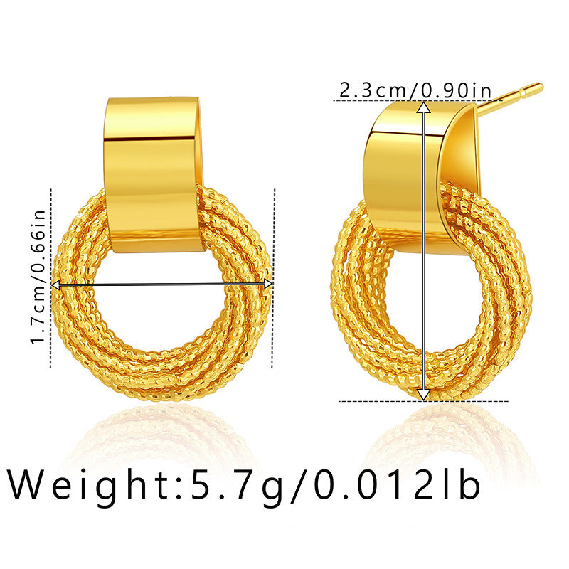 Simple Multiple Rings Stud Earrings