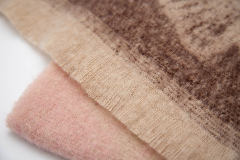 Leaf Print Gradient Color Scarves