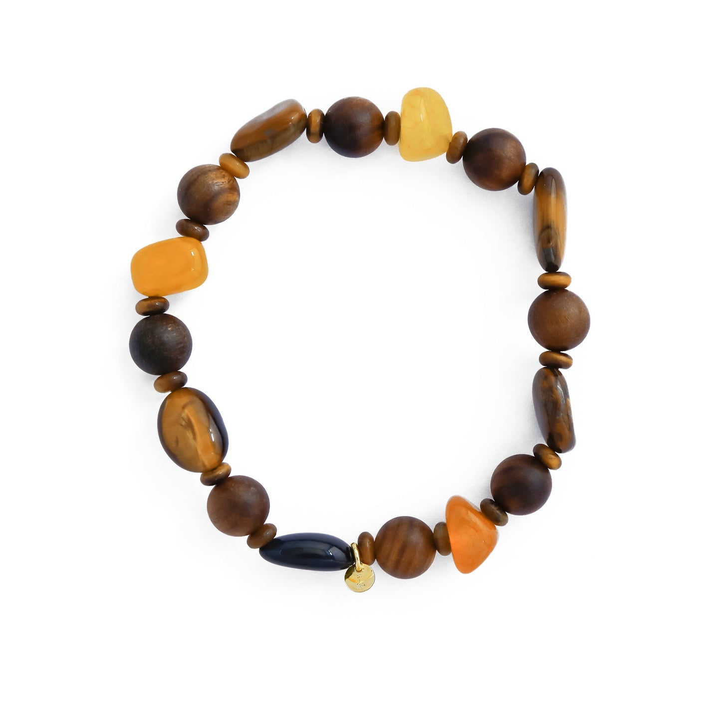 Natural Wood Round Beaded Handmade Bracelet