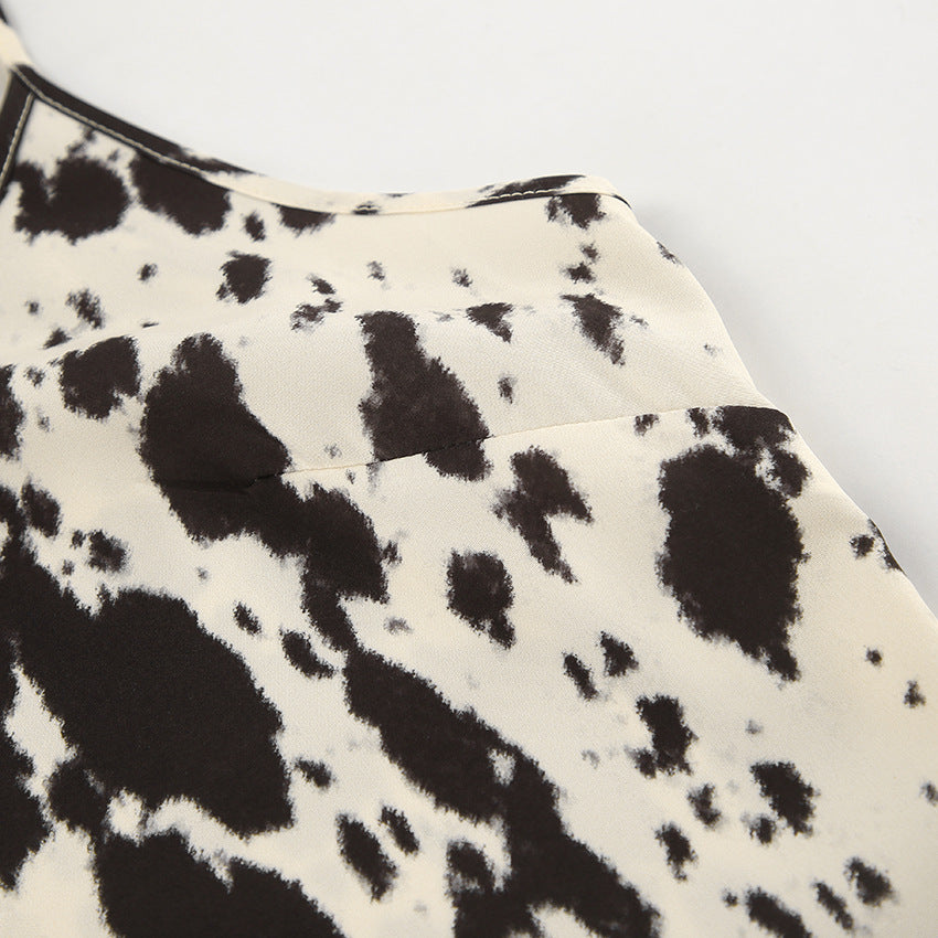 Sexy Spaghetti String Printed A-Line Dress