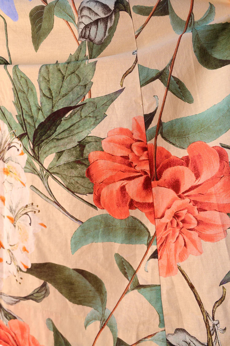 Vintage Flower Print Spaghetti Slim Dress