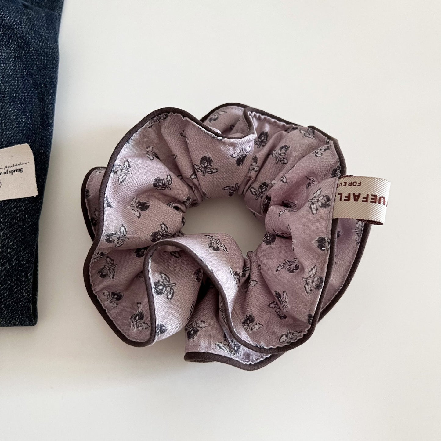 Striped Floral Sweet Scrunchie Hair Tie