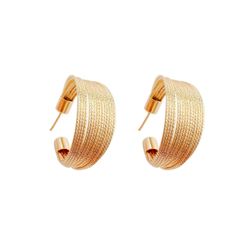 Luxurious Chunky Textured Gold Hoop Earrings