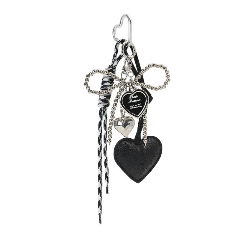 Simple Bow Heart Keychain Bag Charm