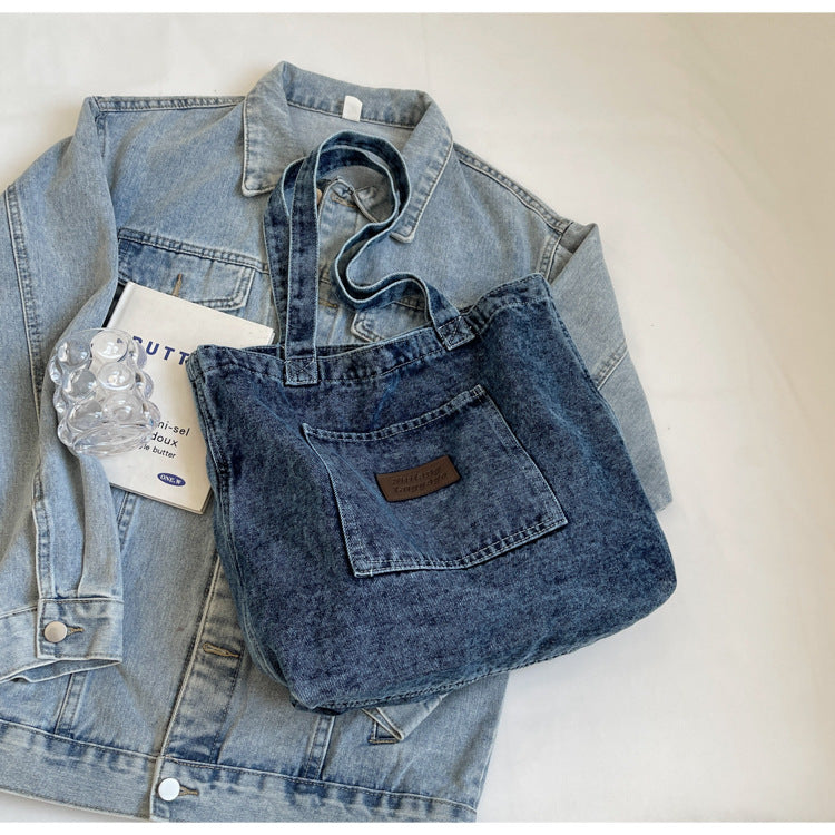 2+ Washed Pocket Demin Shoulder Bags