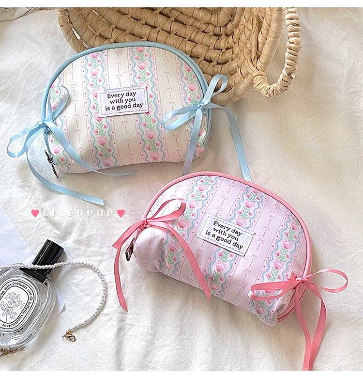 Minimalist Floral Portable Mini Makeup Bag