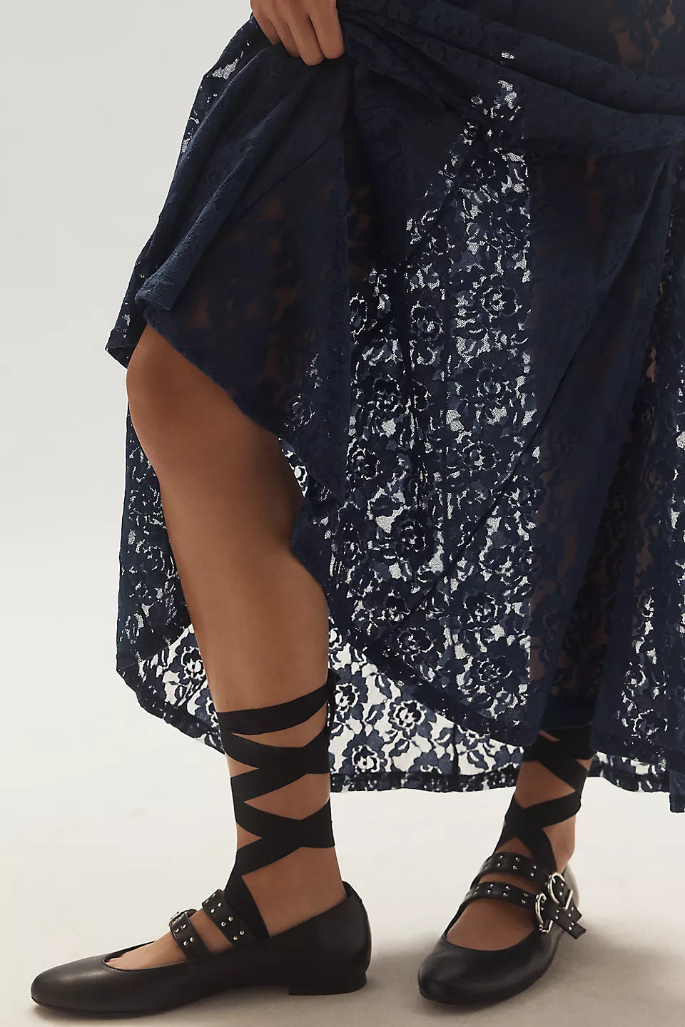 Lace Hollow Out Jacquard Irregular Skirts