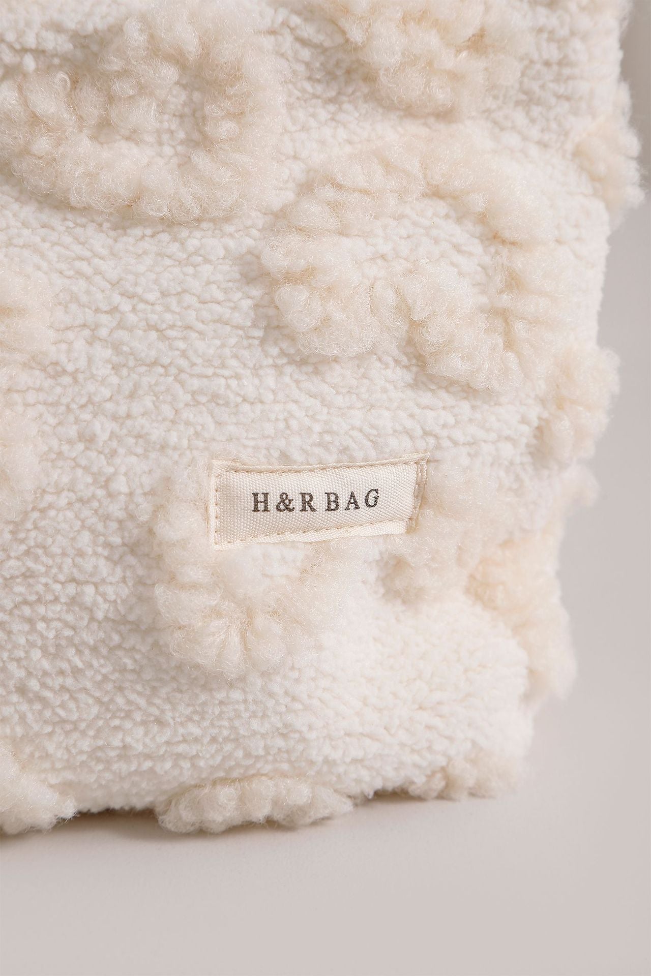 White Plushed Love Jacquard Make Up Bag