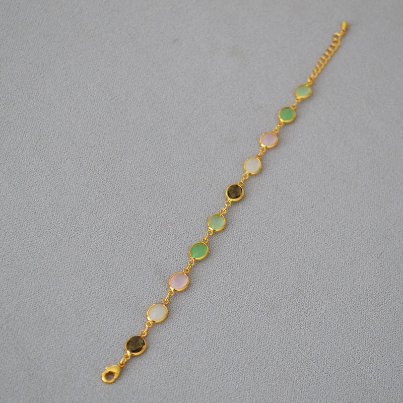 Elegant Gold Plated Crystal Chain Bracelet