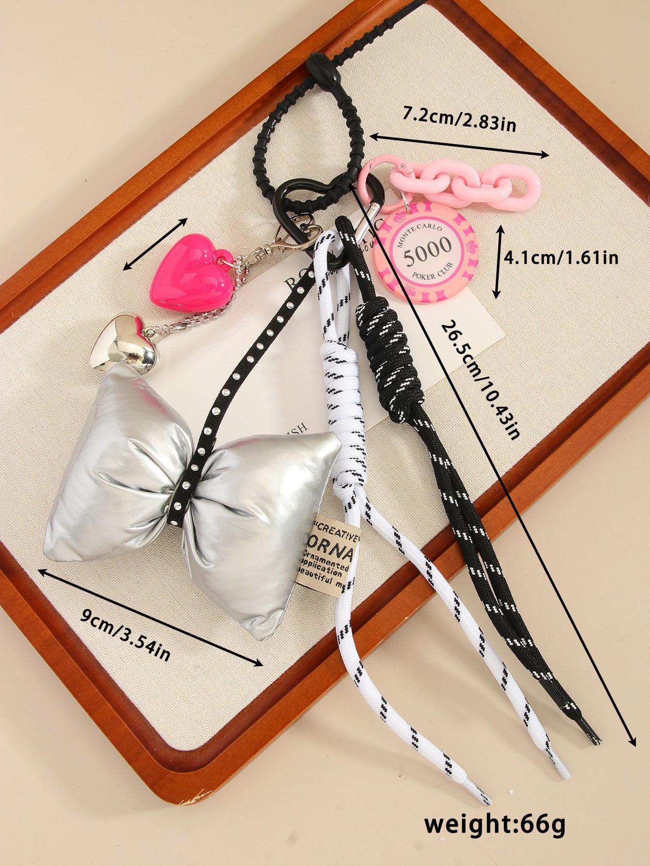 Bow Love Rope Braided Bag Charms