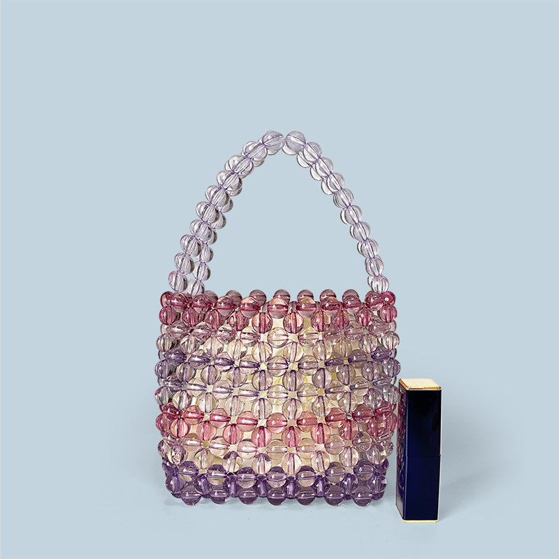 Gradient Beads Handmade Simple Handbag