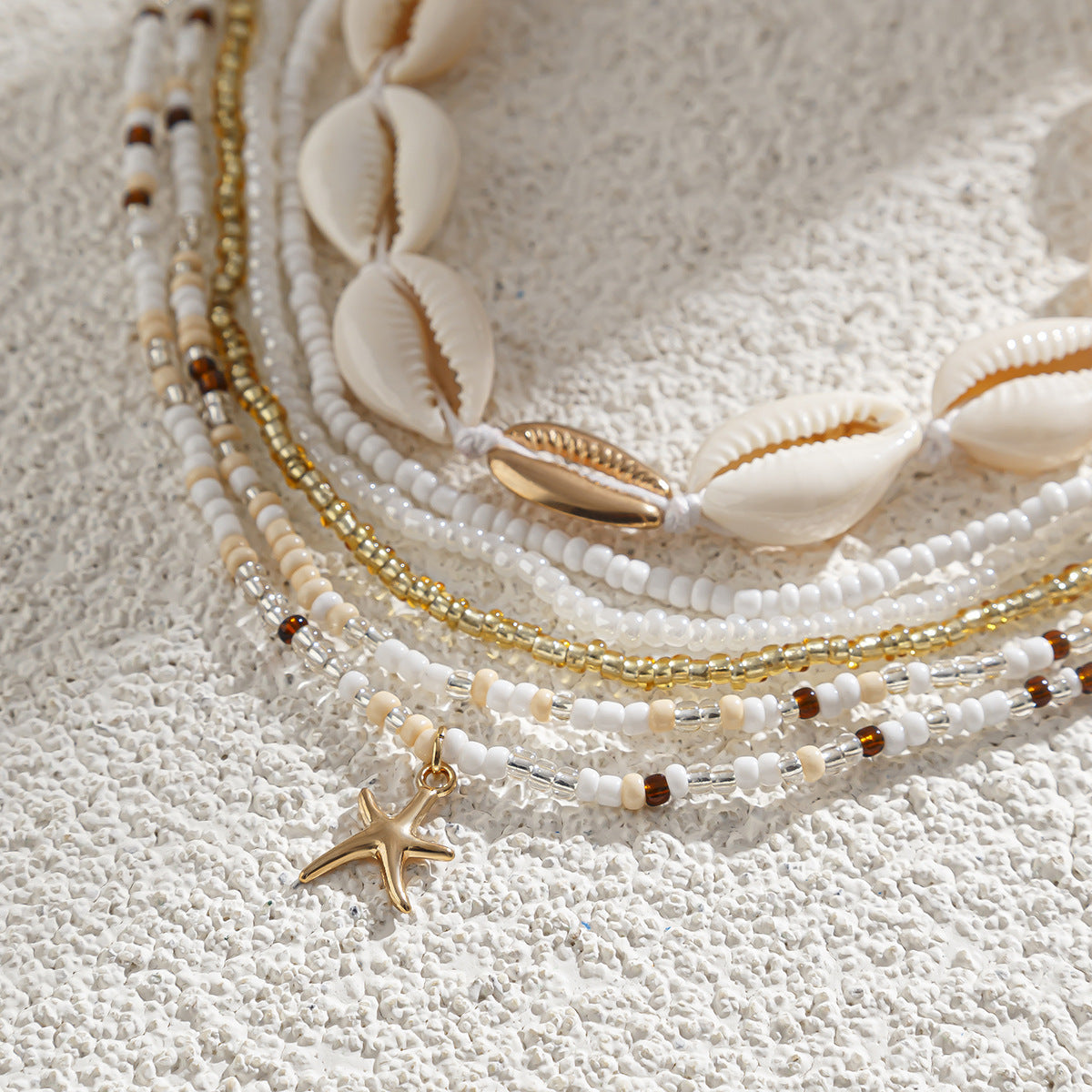 Colorful Multi-Layered Beaded Starfish Waist Chain