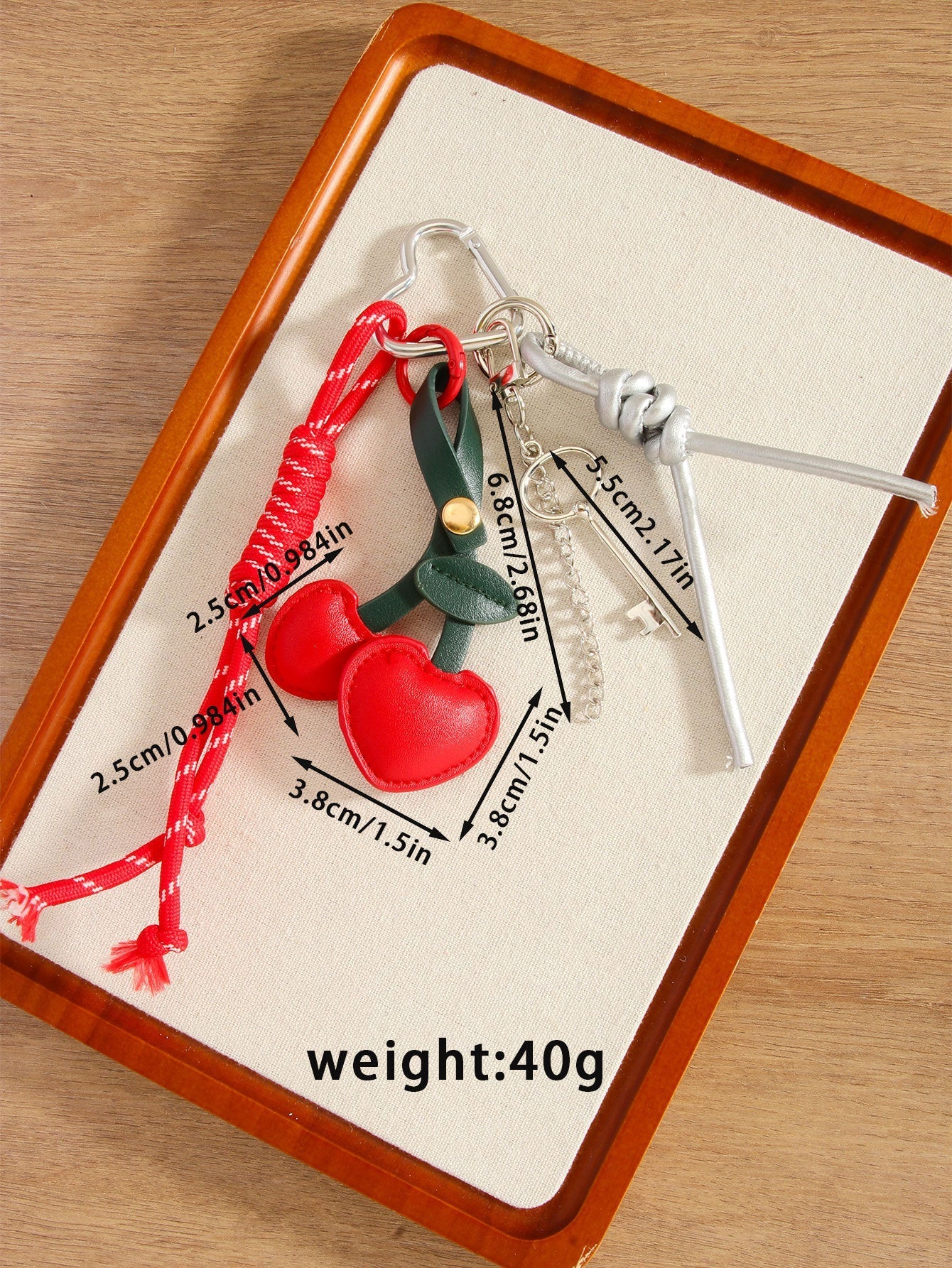 Cute Cherry Rope Keychain Bag Charms