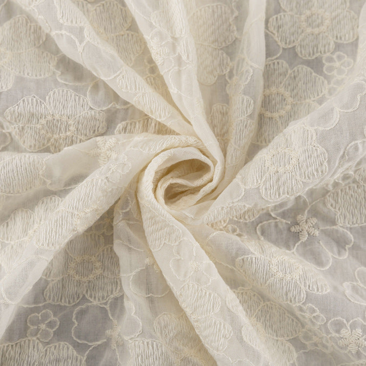 Flower Jacquard Lantern Sleeves Sweet Mini Dress