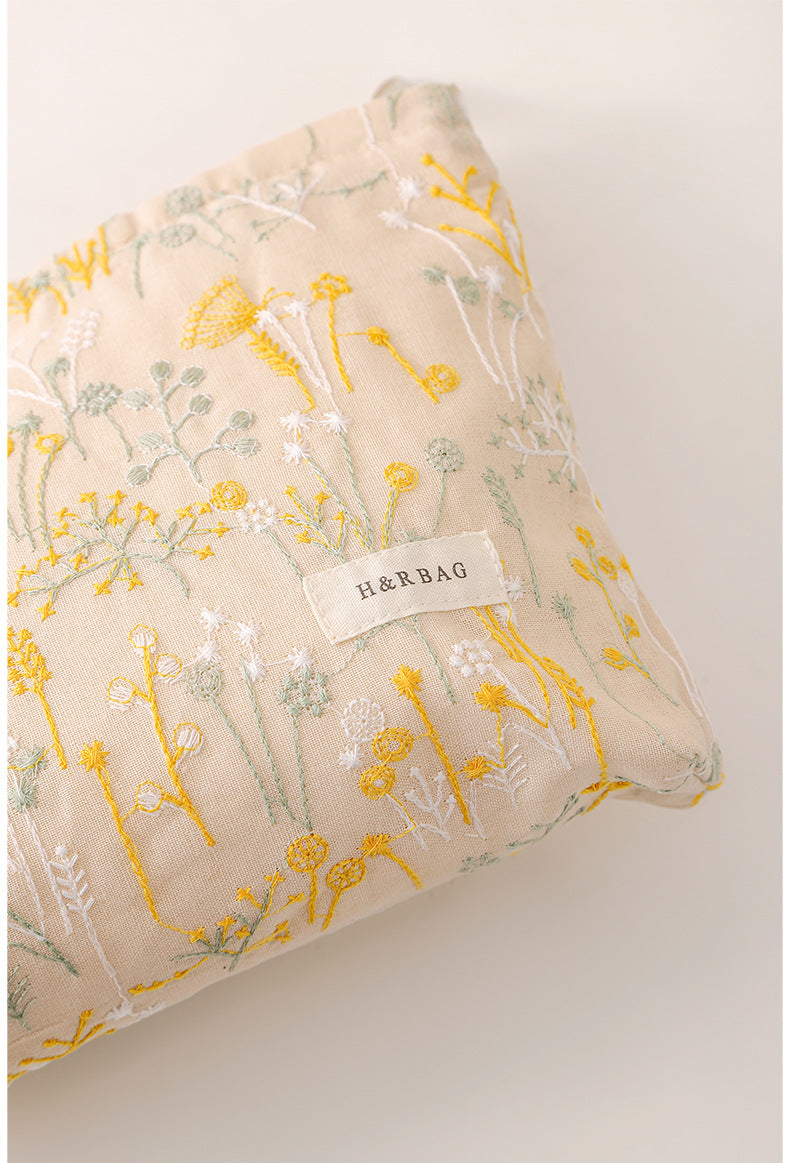 Colorful Embroidery Portable Cosmetic Bag