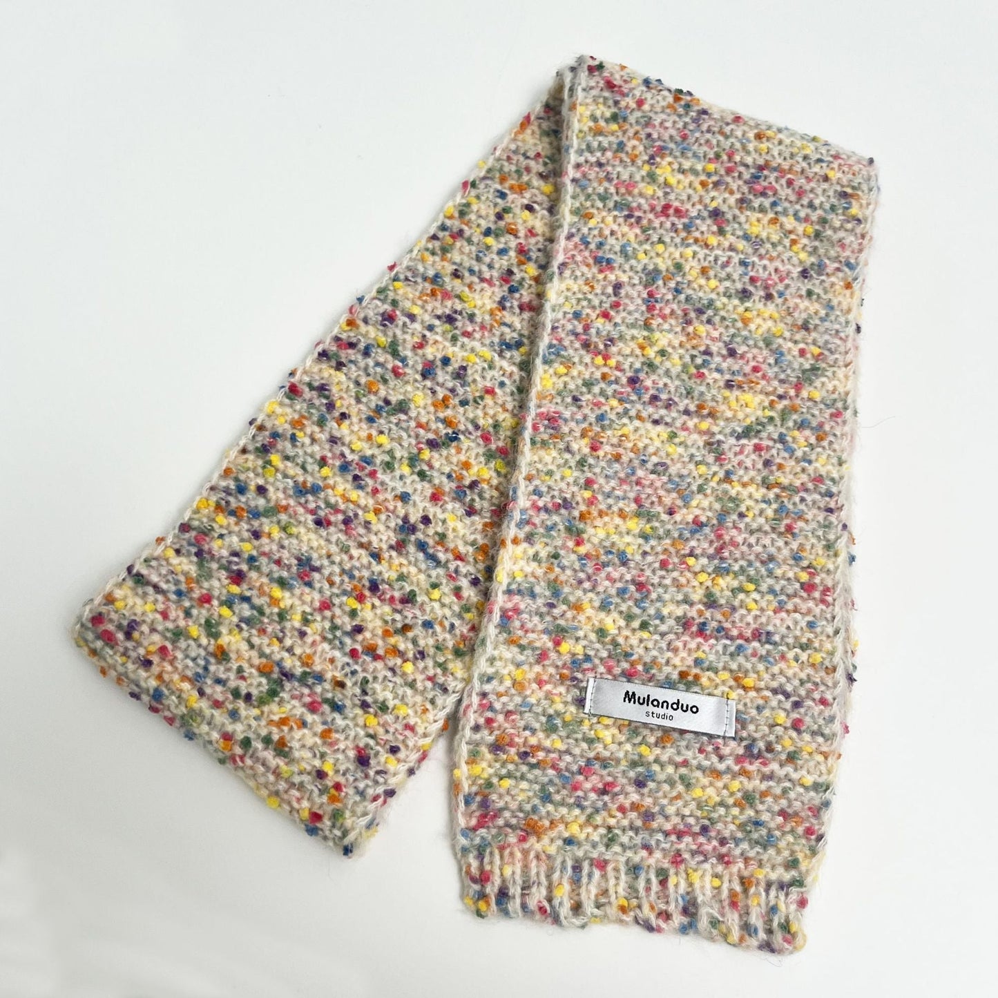 Multicolor Spot Short Knit Warm Scarve