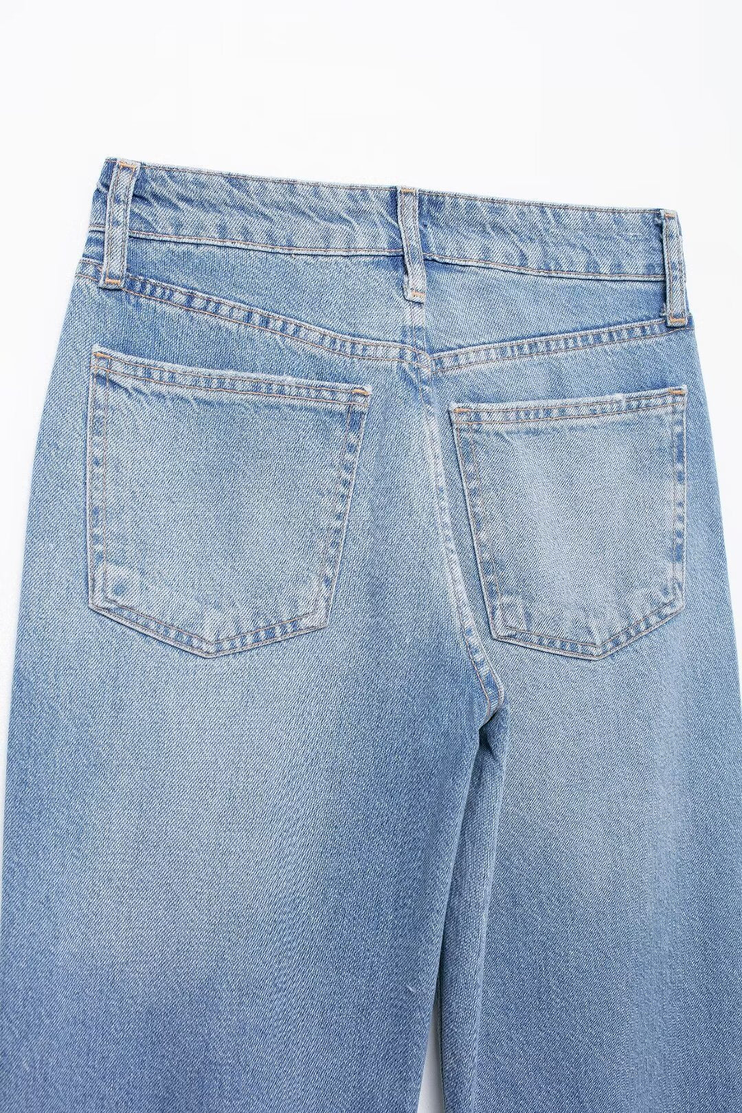 Versatile Sequin Wide Leg Denim Pants