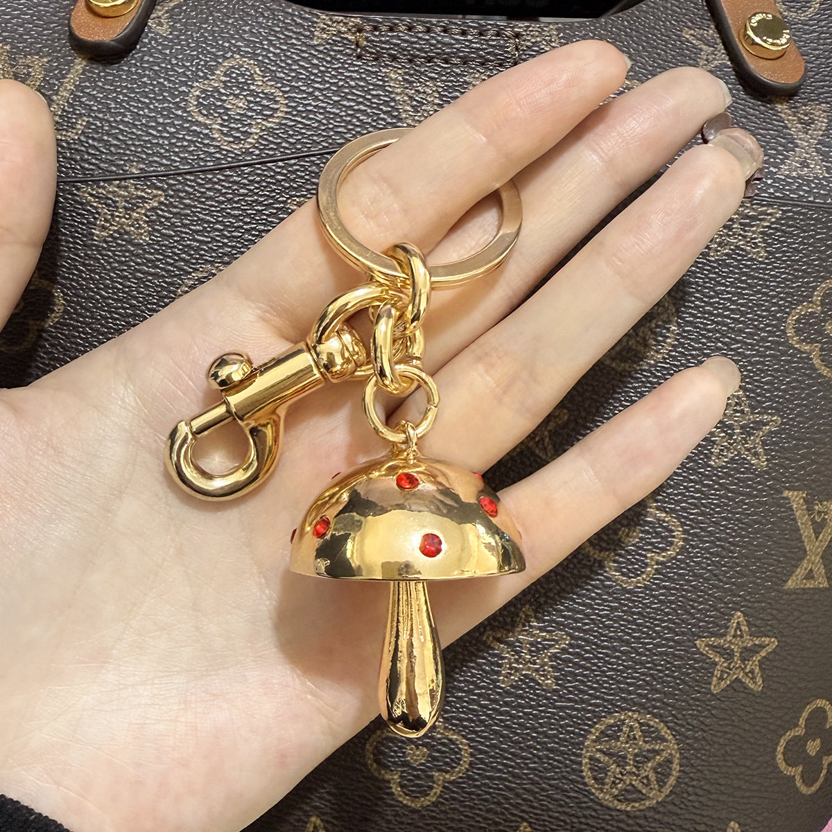 Cute Metal Mushroom Keychain Bag Charms