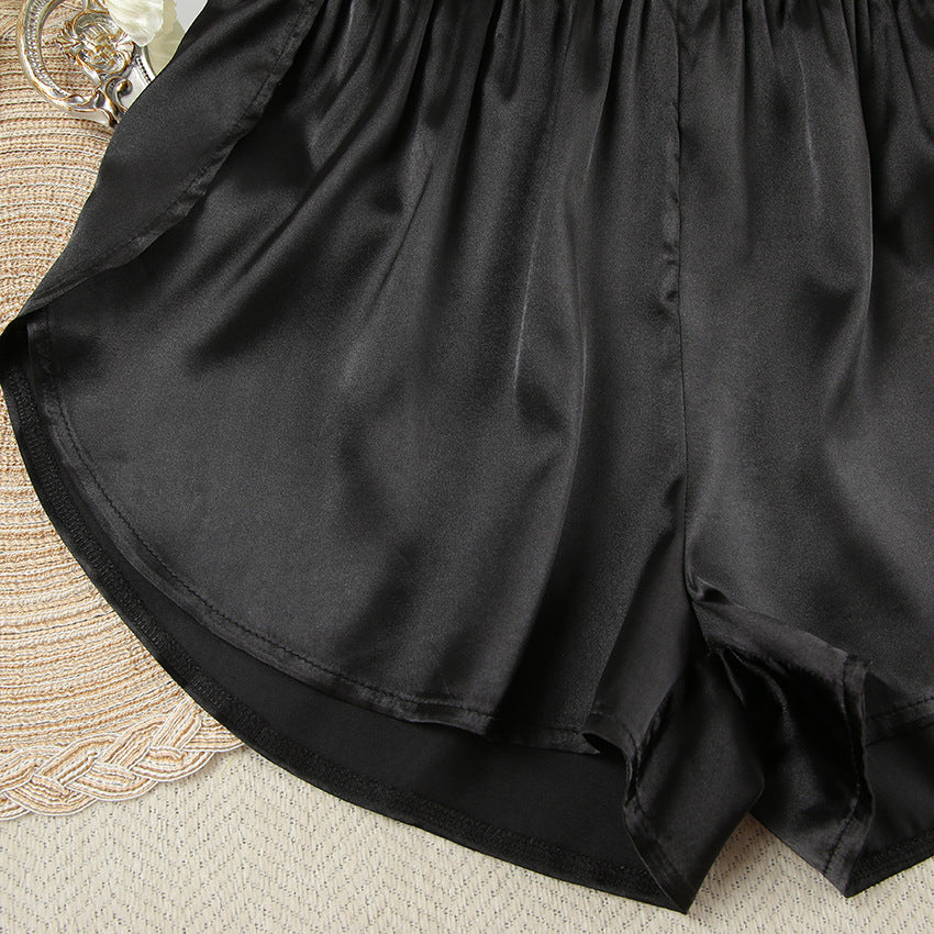 Flounce Solid Color Sexy Sleepwear Sets