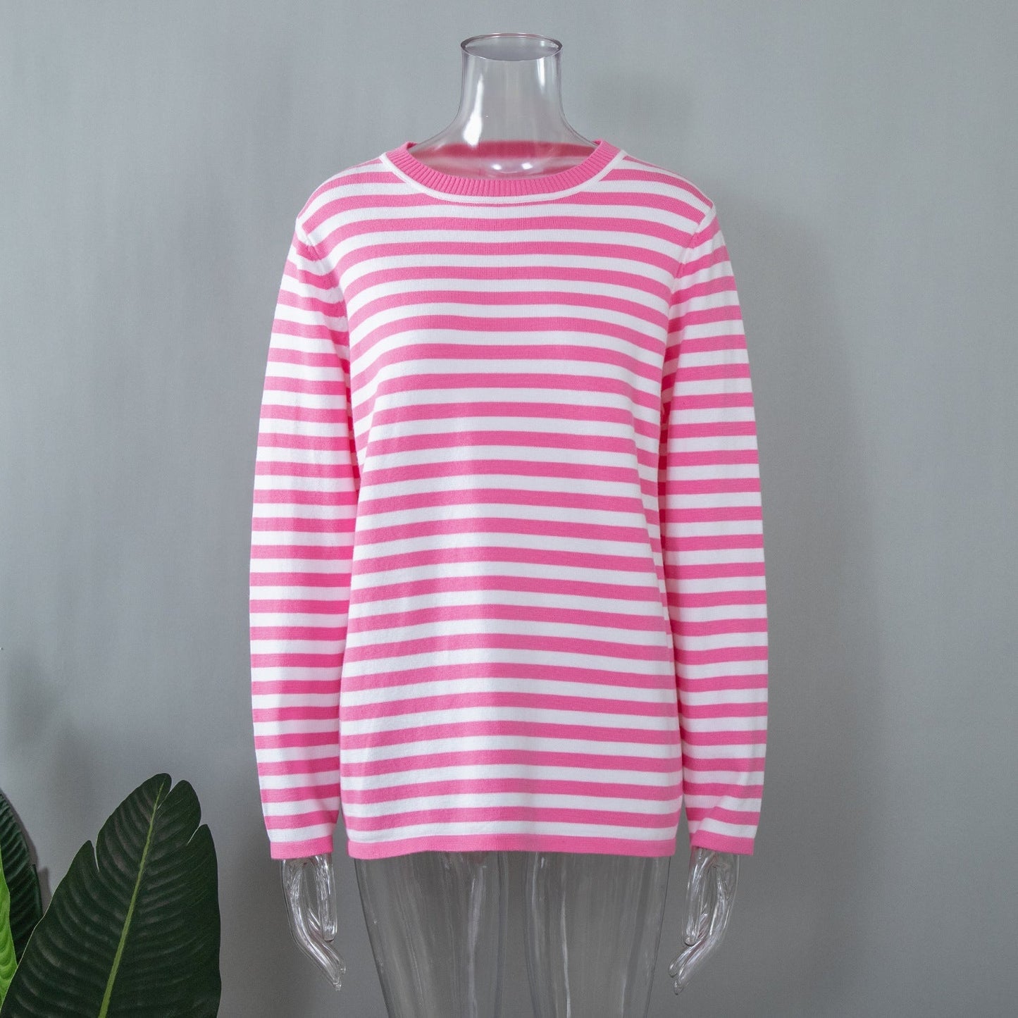 Round Collar Stripe Vintage Sweater