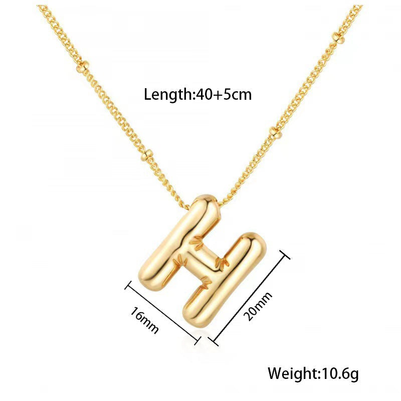 Gold Plated Letter Pendant Necklace