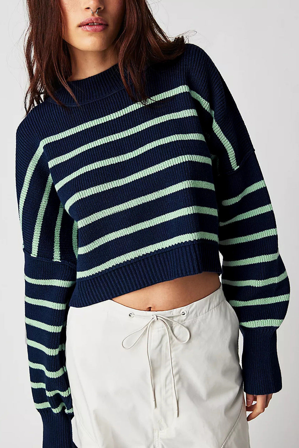 Solid Color Round Neck Simple Sweater