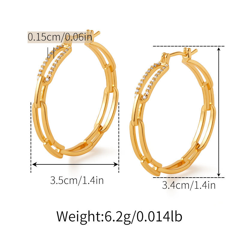 Large Vintage Plain Gold Hoop Earrings